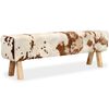 vidaXL Banc Cuir v&eacute;ritable de ch&egrave;vre 160x28x50 cm