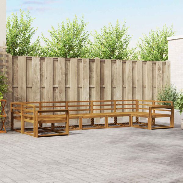 vidaXL Ensemble de canap&eacute;s d'ext&eacute;rieur 7 pcs Naturel