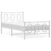 vidaXL Cadre de lit m&eacute;tal sans matelas et pied de lit blanc 100x200 cm