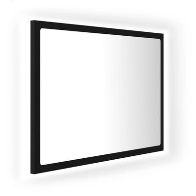 vidaXL Miroir à LED de salle de bain Noir 60x8,5x37 cm Acrylique