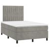 vidaXL Sommier &agrave; lattes de lit avec matelas LED Gris clair 120x200 cm