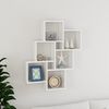 vidaXL &Eacute;tag&egrave;re murale cube Blanc brillant 78x15x93cm Bois d&rsquo;ing&eacute;nierie