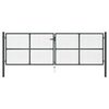 vidaXL Portail de jardin grillagé en acier galvanisé gris 400 x 125 cm