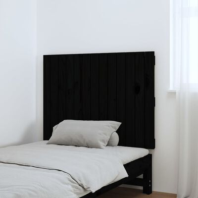 vidaXL Tête de lit murale Noir 82,5x3x60 cm Bois massif de pin