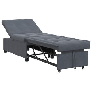vidaXL Canap&eacute;-Lit Gris fonc&eacute; 194 x 67 x 82 cm Velours