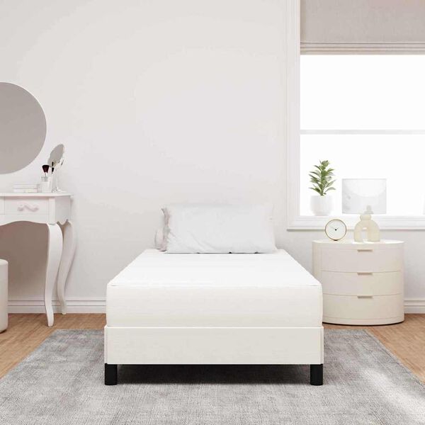 vidaXL Matelas de Lit avec matelas Cr&egrave;me 80 x 200 cm tissu