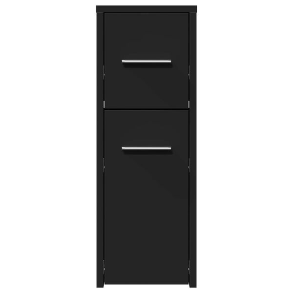 vidaXL Armoire de salle de bain &eacute;troite avec roulettes noir