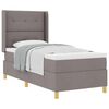 vidaXL Lit &agrave; ressorts avec coussin Taupe 90 x 200 cm tissu