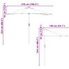 vidaXL Parasol de jardin Bordeaux 294 x 150 x 223 cm