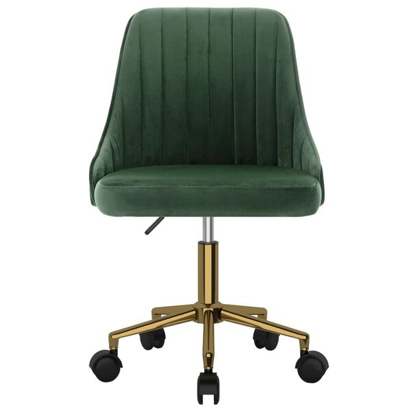 vidaXL Chaises pivotantes &agrave; manger lot de 4 vert fonc&eacute; velours