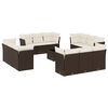 vidaXL Salon de jardin avec coussins 13 pcs marron r&eacute;sine tress&eacute;e