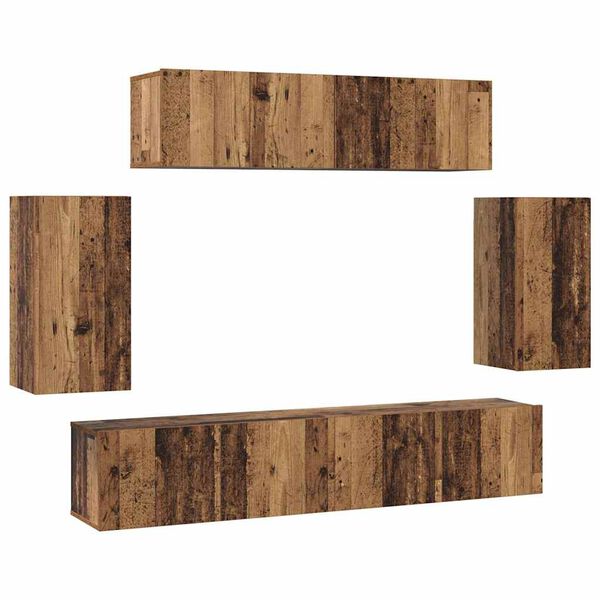 vidaXL Ensemble meuble TV 6 pcs Bois Ancien Bois d'ing&eacute;nierie