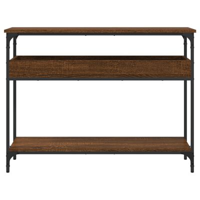 vidaXL Table console avec étagère chêne marron 100x29x75 cm