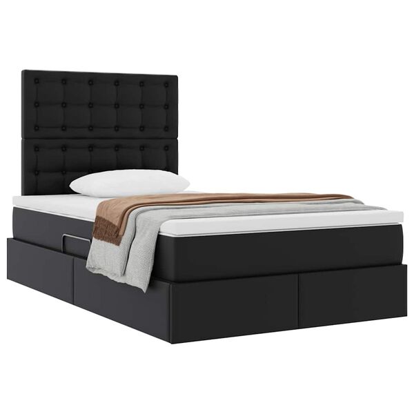 vidaXL Lit de Rangement Noir 120 x 200 cm Cuir synth&eacute;tique