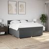 vidaXL Sommier &agrave; lattes de lit avec matelas Gris fonc&eacute; 180x200cm Tissu