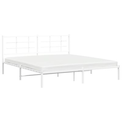 vidaXL Cadre de lit métal sans matelas et tête de lit blanc 180x200 cm