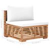 vidaXL Salon de jardin 5 pcs avec coussin cr&egrave;me bois de teck solide