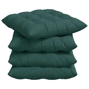 vidaXL Coussins de si&egrave;ge 2 pcs Vert fonc&eacute; 40 x 40 x 6 cm tissu