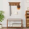vidaXL Porte-manteau mural Naturel 70 x 10 x 20 cm Bois de teck massif