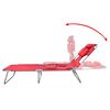 vidaXL Chaise longue avec coussin de t&ecirc;te Acier enduit de poudre Rouge