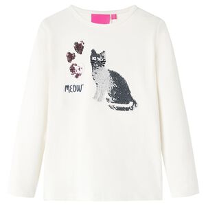T-shirt pour enfants &agrave; manches longues &eacute;cru 92