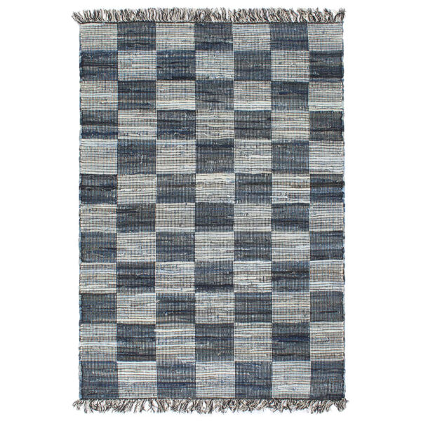 vidaXL Tapis Chindi tissé à la main Denim 120x170 cm Bleu