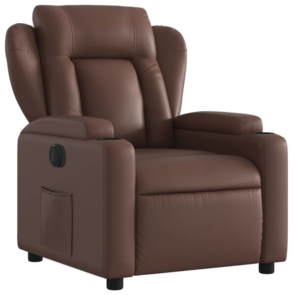 vidaXL Fauteuil inclinable &eacute;lectrique Marron Similicuir