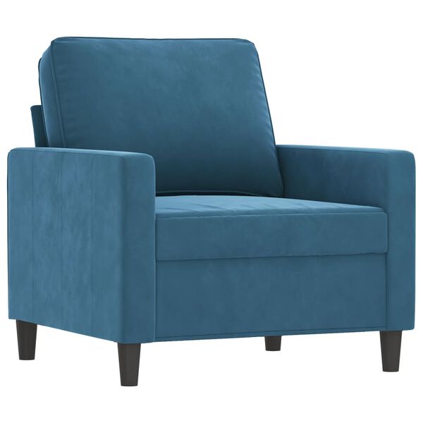 vidaXL Ensemble de canap&eacute;s 4 pcs avec coussins bleu velours