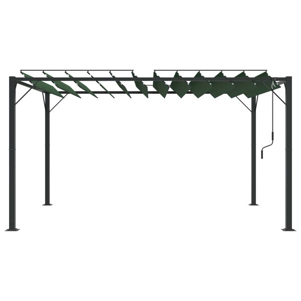 vidaXL Gazebo avec toiture louv&eacute;e Vert 3 x 4 x 2,14 m