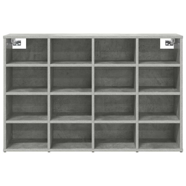 vidaXL Cabinet &agrave; chaussures avec &eacute;tag&egrave;re Gris b&eacute;ton 103 x 30 x 67 cm