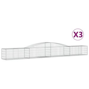 vidaXL Paniers &agrave; gabions arqu&eacute;s 3 pcs 400x50x40/60 cm Fer galvanis&eacute;