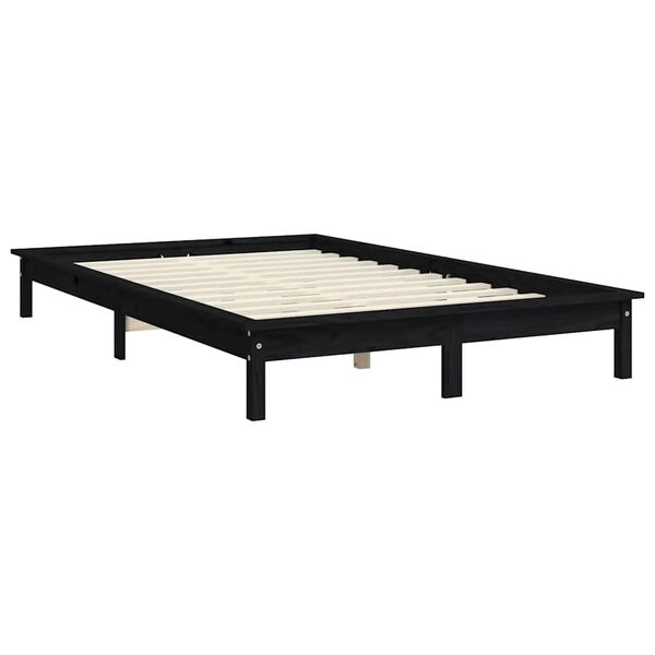 vidaXL Cadre de lit sans matelas noir 120x200 cm bois massif