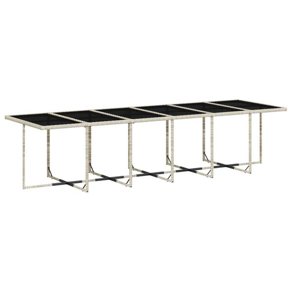vidaXL Ensemble &agrave; manger de jardin et coussins 17 pcs gris clair rotin