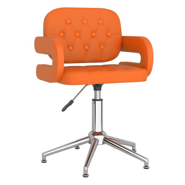 vidaXL Chaise pivotante de salle &agrave; manger Orange Similicuir