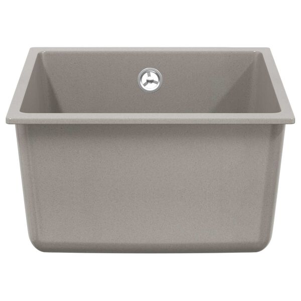 vidaXL &Eacute;vier Gris 370 x 460 mm 80% Quartz et 20% R&eacute;sine