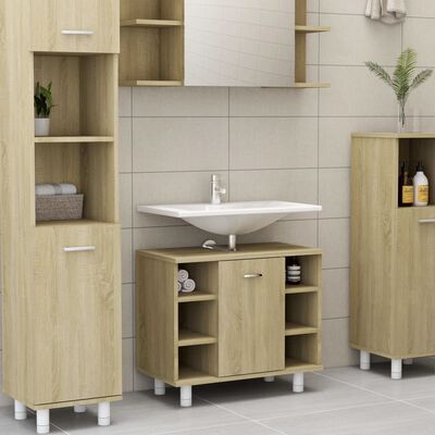 vidaXL Armoire de salle de bain Chêne sonoma Bois d'ingénierie