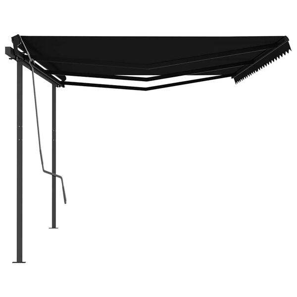 vidaXL Auvent manuel r&eacute;tractable avec poteaux 6x3 m Anthracite
