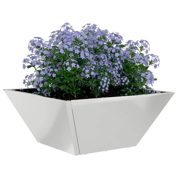 vidaXL Cache-pot de jardin Argent 35 x 35 x 15 cm Acier galvanis&eacute;