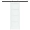 vidaXL Porte coulissante Blanc et Noir 73,5 x 198,5 cm Pin massif