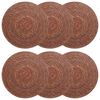 vidaXL Dessous de verre en herbe marine 6 pcs Marron &Oslash; 30 cm