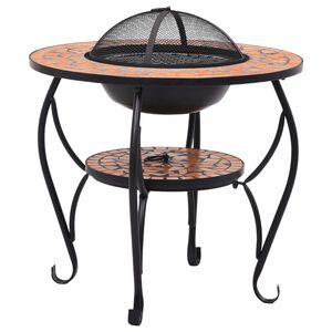 vidaXL Table de foyer mosa&iuml;que Terre cuite 68 cm C&eacute;ramique