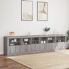 vidaXL Buffet avec lumi&egrave;res LED sonoma gris 283x37x67 cm