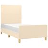 vidaXL Cadre de lit sans matelas cr&egrave;me 90x200 cm tissu
