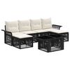 vidaXL Ensemble de canap&eacute; de jardin 7 pc Noir et blanc cr&egrave;me polyrotin