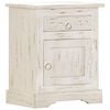 vidaXL Table de chevet Blanc 40 x 30 x 50 cm Bois de manguier massif