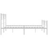 vidaXL Cadre de lit m&eacute;tal sans matelas et pied de lit blanc 140x200 cm