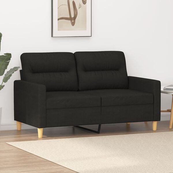 vidaXL Canap&eacute; &agrave; 2 places Noir 120 cm Tissu
