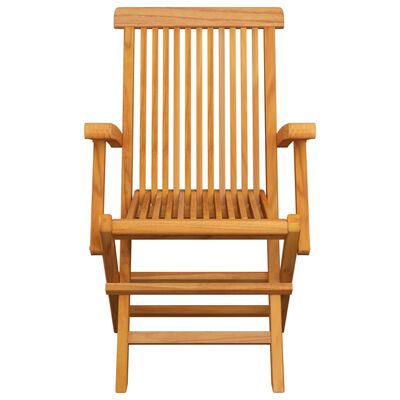 vidaXL Chaises de jardin avec coussins crème lot de 3 Bois teck massif