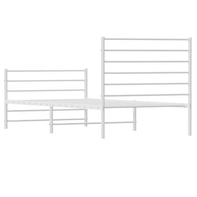 vidaXL Cadre de lit métal sans matelas et pied de lit blanc 100x200 cm