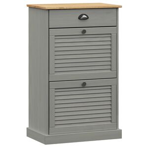 vidaXL Armoire &agrave; chaussures VIGO 60x35x96 cm gris bois massif de pin